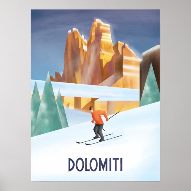 poster ski vintage Trentino Alto Adige (Devant)