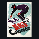 Poster Skieur habillé noir et violet<br><div class="desc">Colorado - Skieur habillé noir et pourpre Colorado Poster - Colorado a été créé en 1950. Cette image représente des scènes du Colorado.</div>