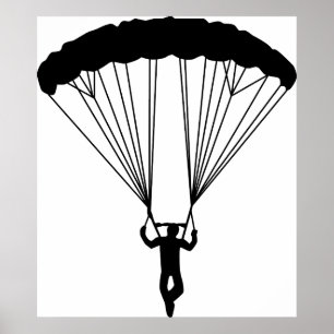 Poster skydiver silhouette