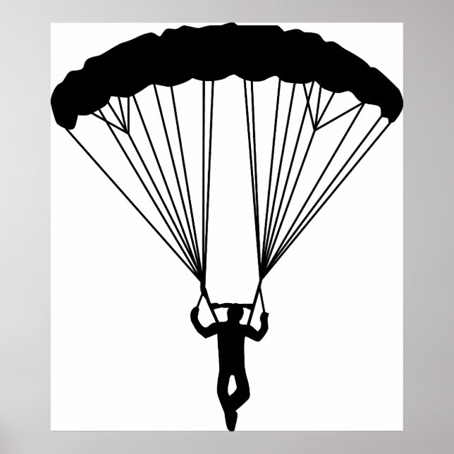 Poster skydiver silhouette (Devant)