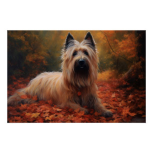 Poster Skye Terrier à l'automne Feuilles automne Inspire