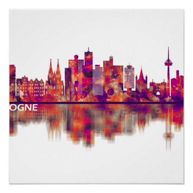 Poster Skyline Allemagne de Cologne (Devant)