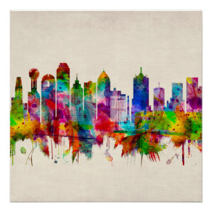 Poster Skyline Dallas Texas