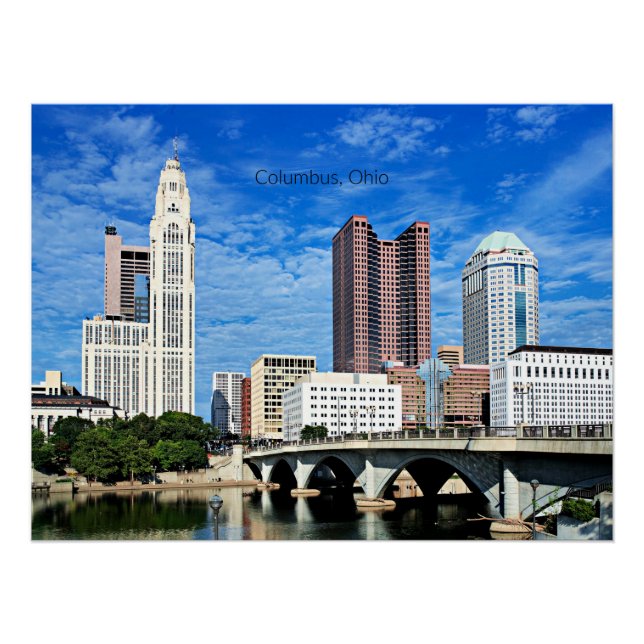 Poster Skyline de Columbus, Ohio (Devant)