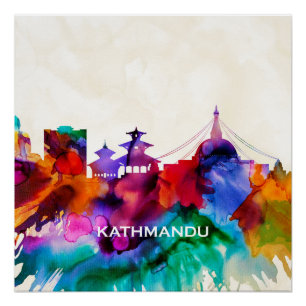 Poster Skyline de Katmandou