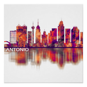 Poster Skyline de San Antonio Texas