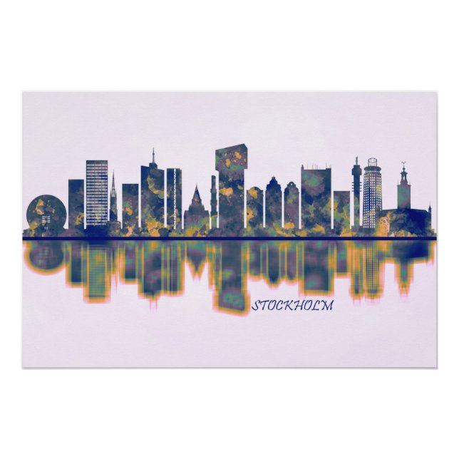Poster Skyline de Stockholm (Devant)