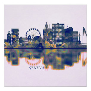 Poster Skyline Genève