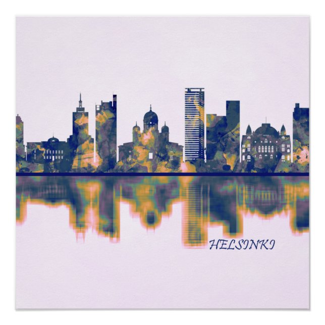 Poster Skyline Helsinki (Devant)