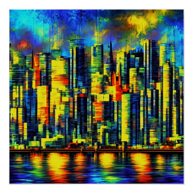 Poster Skyline la nuit (Devant)
