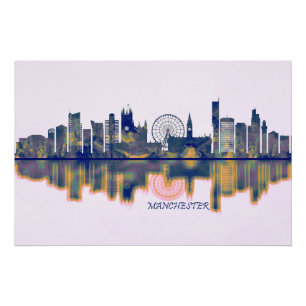Poster Skyline Manchester England