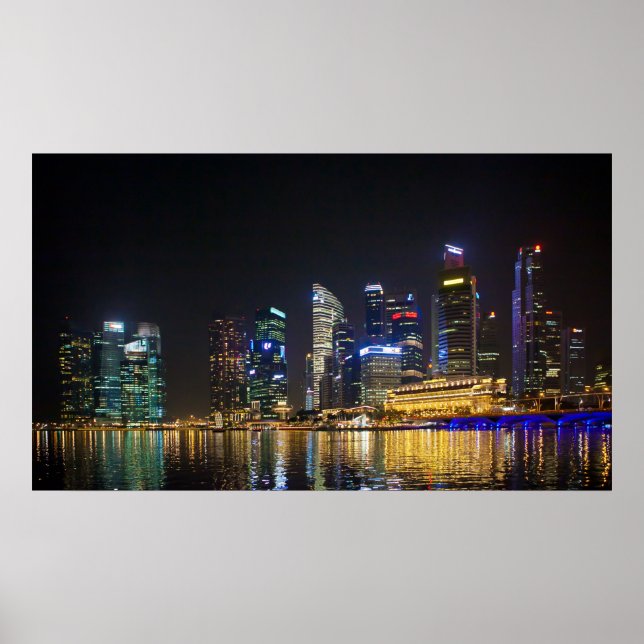 Poster Skyline Singapour pittoresque (Devant)
