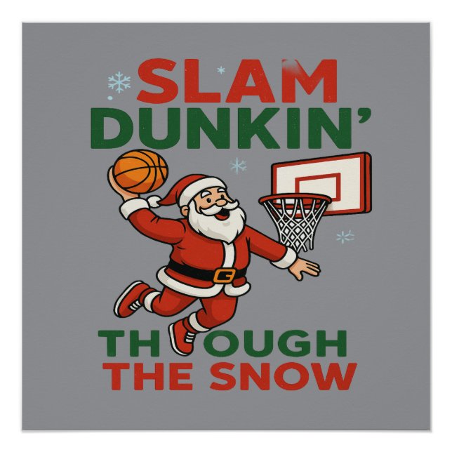 Poster Slam Dunkin Through The Snow- Christmas Basketball (Devant)