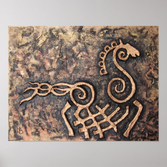 Poster Sleipnir, cheval à huit pattes d'Odin (Devant)