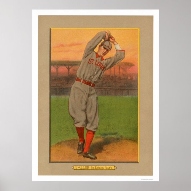 Poster Slim Sallee Cardinals Baseball 1911 (Devant)