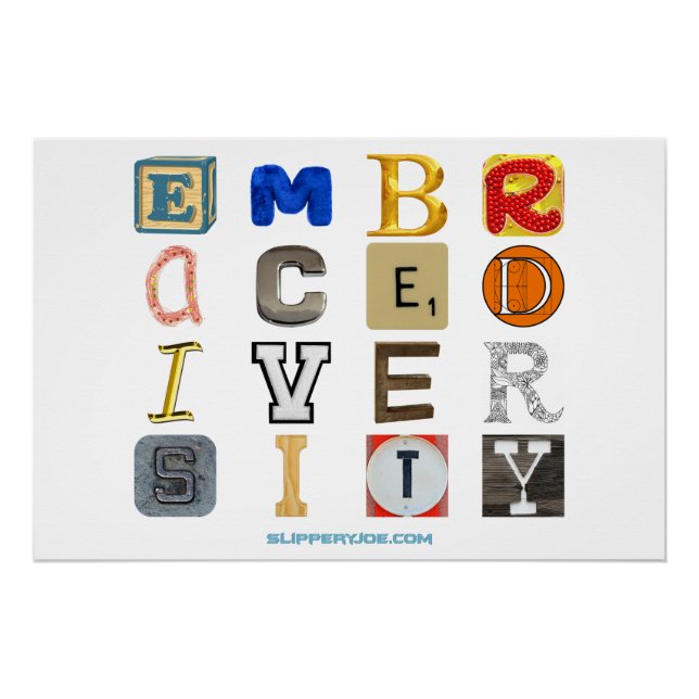 Poster SlipperyJoe embrasse la métaphore de la diversité  (Devant)