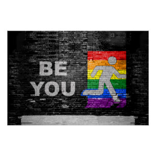 Poster SlipperyJoe's artistique Be You gay pride cadeaux
