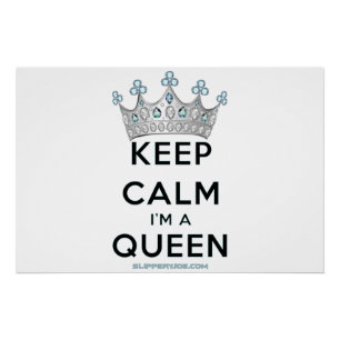 Poster SlipperyJoe's Keep Calm Queen couronne joyaux a