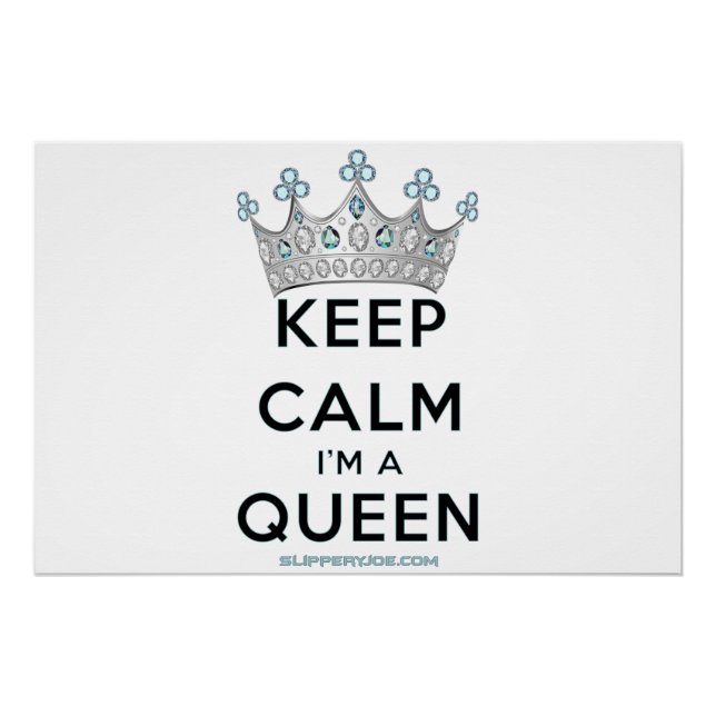 Poster SlipperyJoe's Keep Calm Queen couronne joyaux a (Devant)