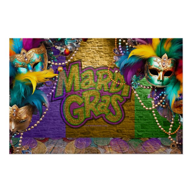 Poster SlipperyJoe's Mardi Gras Colliers de perles doublo (Devant)