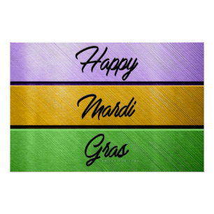 Poster SlipperyJoe's Mardi Gras or violet métal vert s