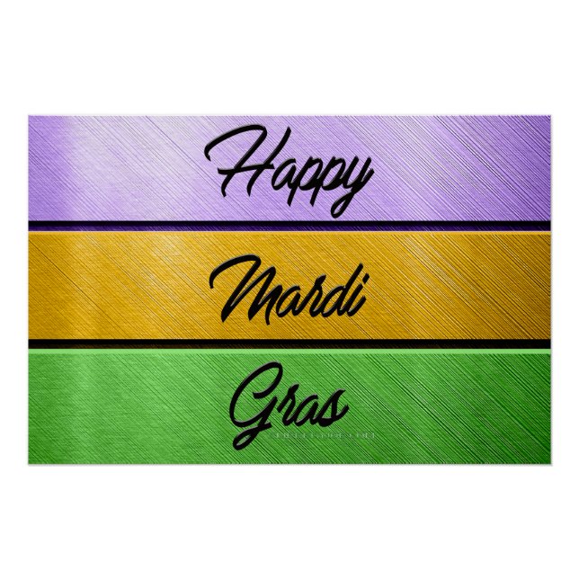Poster SlipperyJoe's Mardi Gras or violet métal vert s (Devant)