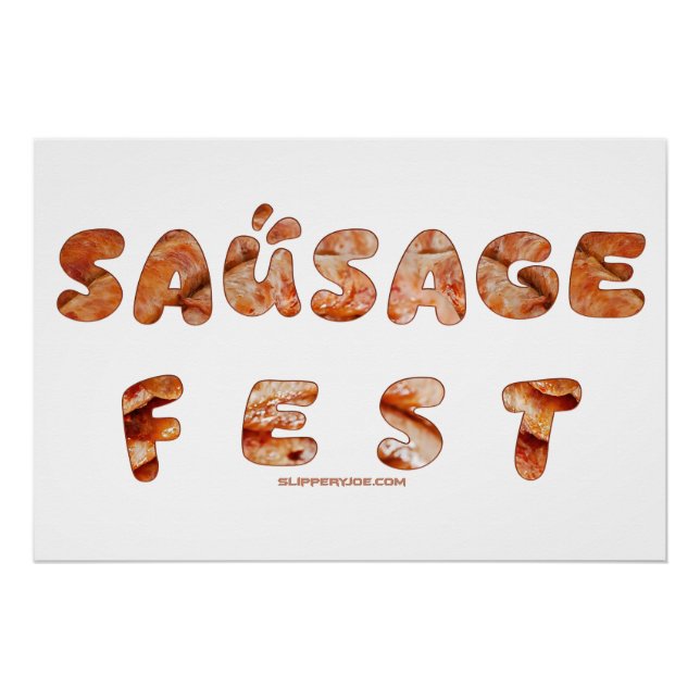 Poster SlipperyJoe's saucisse fest mots longue viande jut (Devant)