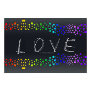 Poster SlipperyJoe's scribbled love word rainbow gradient