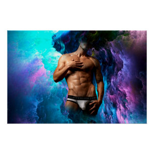 Poster SlipperyJoe's sous-vêtements masculins musclés ren