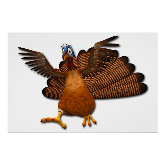 Poster SlipperyJoe's Thanksgiving ailes de dinde coloré f (Devant)