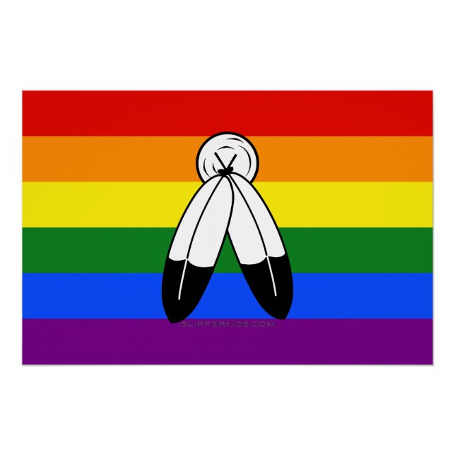 Poster SlipperyJoe's Two-Spirit Pride Flag gay gifts LGBT (Devant)