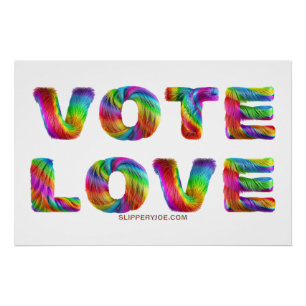 Poster SlipperyJoe's vote amour égalité cadeaux gay pride
