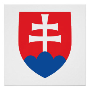 Poster slovaquie pays armoiries symbole emblème croix