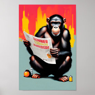 Poster Smart Ape - Personnalisable Chimp Wall Art