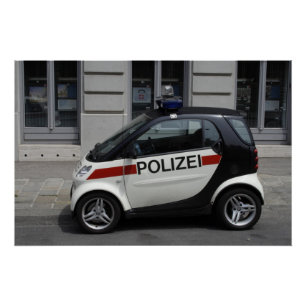 Poster Smart Polizei Auto