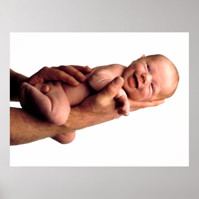 Poster Smiling Baby on Hand (Devant)