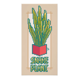 Poster Snake plant Pixel Art