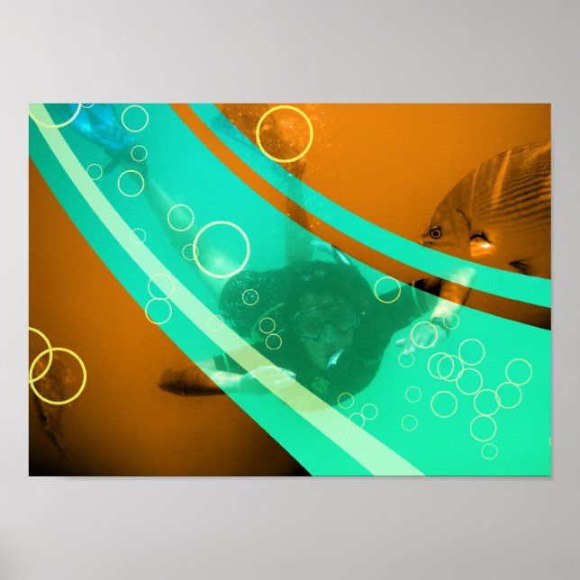 Poster Snorkeling vintage (Devant)