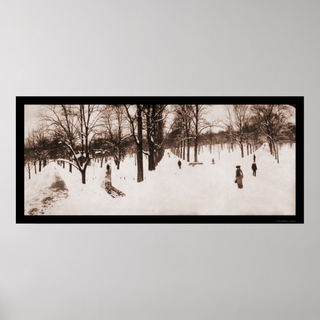 Poster Snow Boston Common, MA Photo 1904 (Devant)