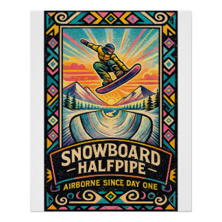 Poster « Snowboard Halfpipe – En l'air depuis le premier