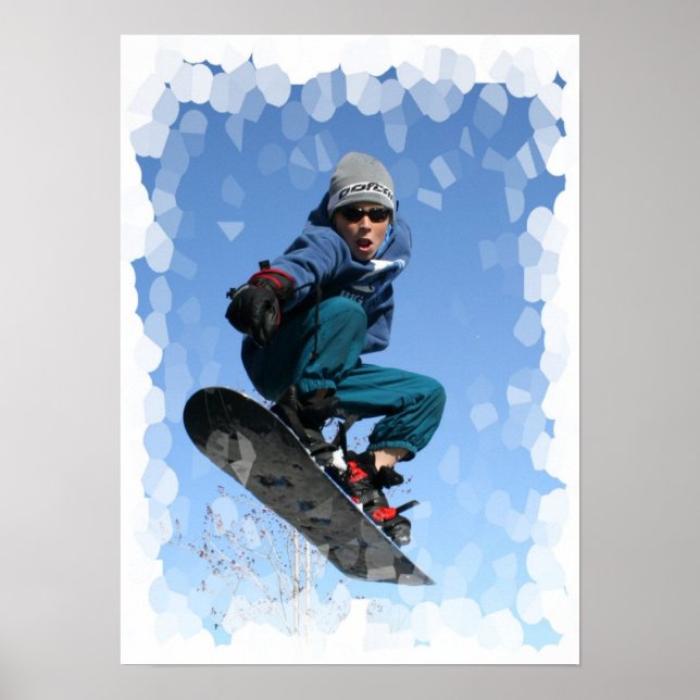 Poster Snowboarder dans le SNow Print (Devant)