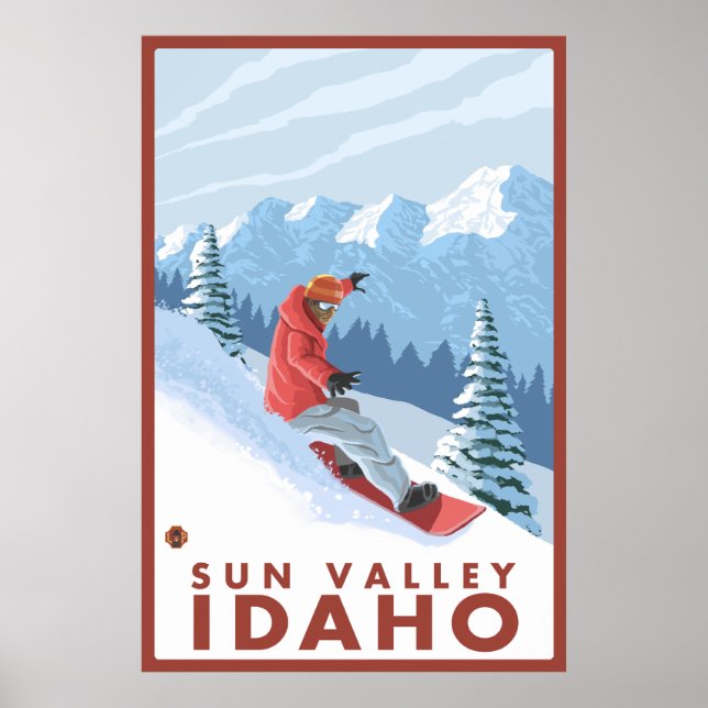 Poster Snowboarder Scene - Sun Valley, Idaho (Devant)