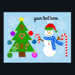 Poster Snowman & Christmas Tree #2<br><div class="desc">Snowman & sapin de Noël #2</div>