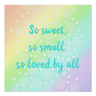 Poster So Sweet, So Small Pastel Rainbow Nursery Print