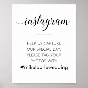 Poster Social Media Custom Wedding Hashtag