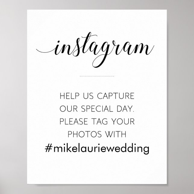 Poster Social Media Custom Wedding Hashtag (Devant)