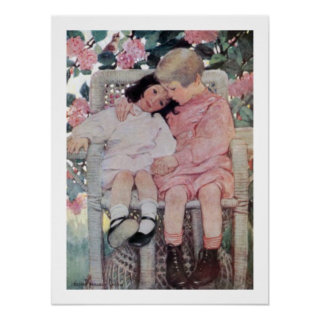 Poster Sœurs sous les fleurs, Jessie Willcox Smith (Devant)