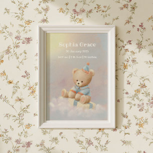 Poster Soft Cute Teddy Bear Détails de naissance