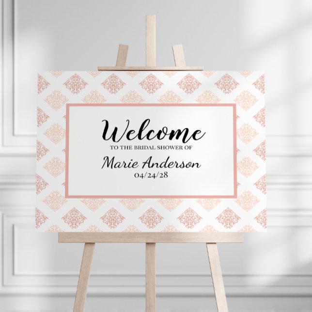 Poster Soft Peachy Blush Damask (Créateur téléchargé)