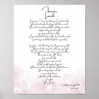 Poster Soft Rose pour toujours aimé